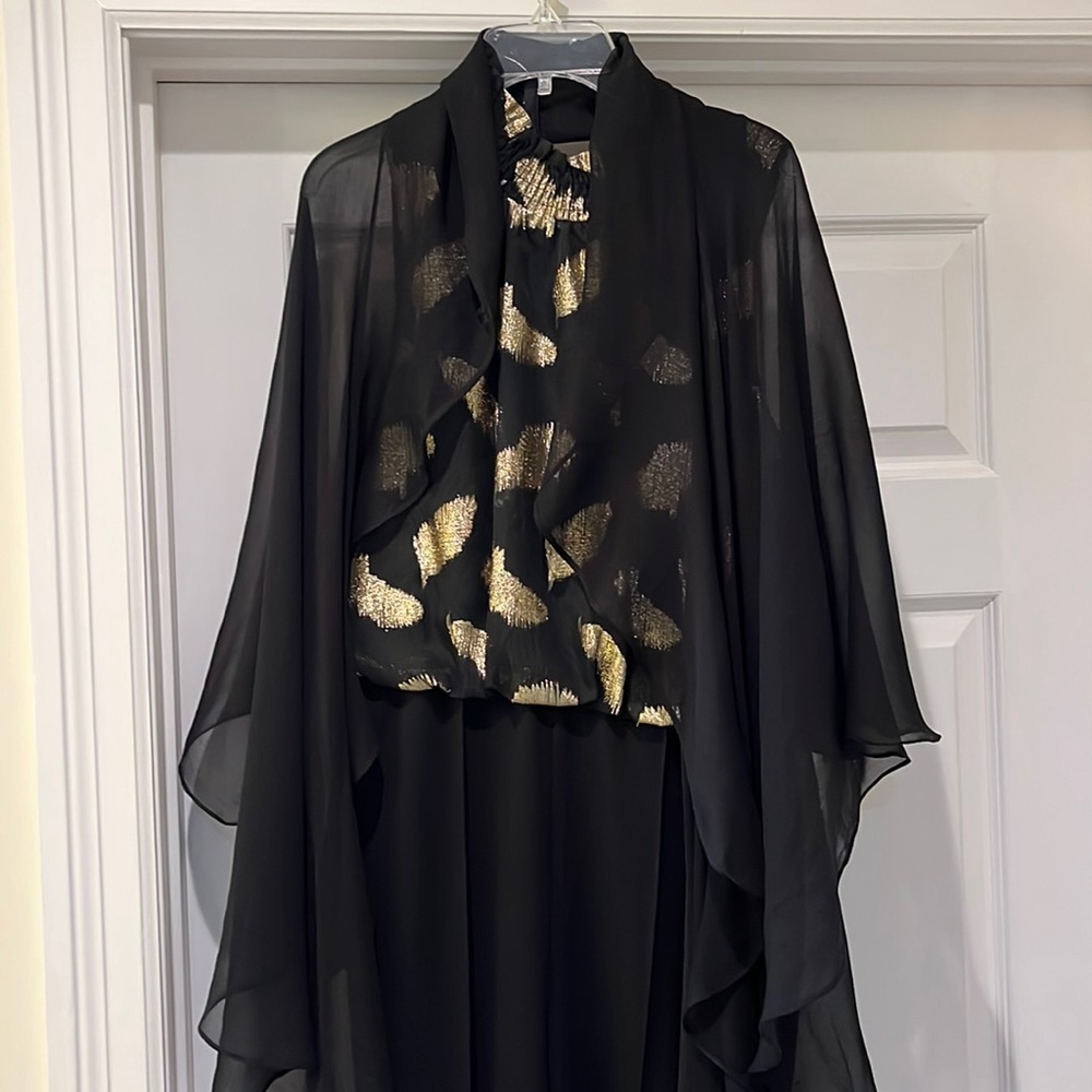 Donna Morgan Black Gold Jumpsuit